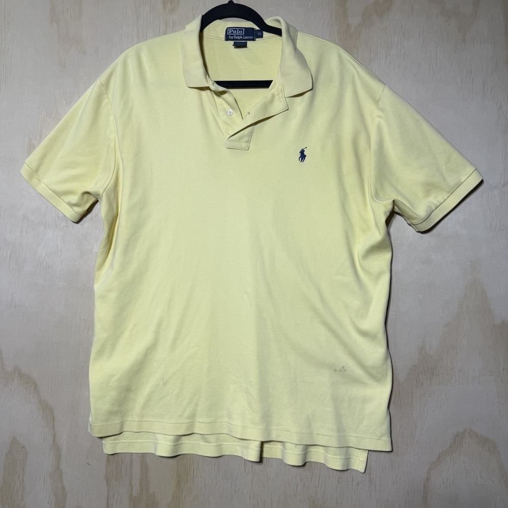 Polo Ralph Lauren Polo Shirt XL Yellow Short Sleeve Classic Logo‎ Casual